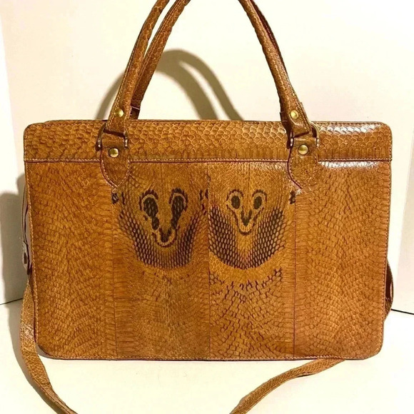 Handmade unisex  snakeskin leather briefcase - Picture 2 of 11